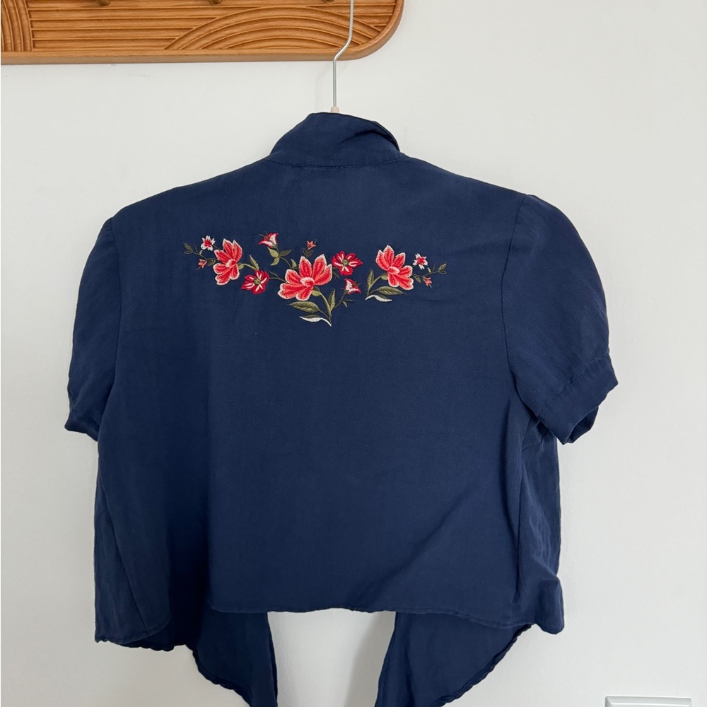 Blue Tie Top